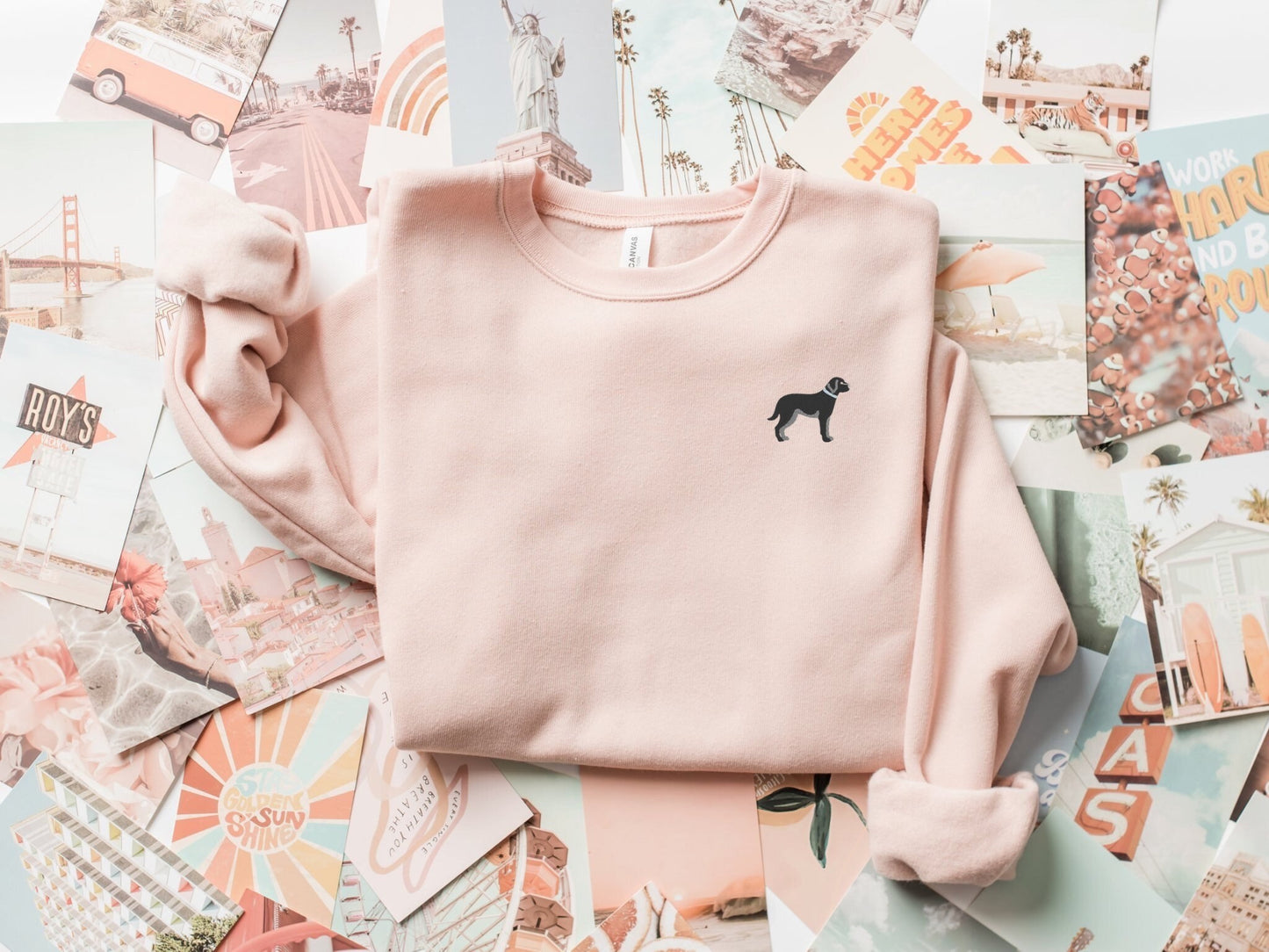 Embroidered Labrador Retriever Sponge Fleece Crewneck Sweatshirt: Choose Your Labrador's Coat Color