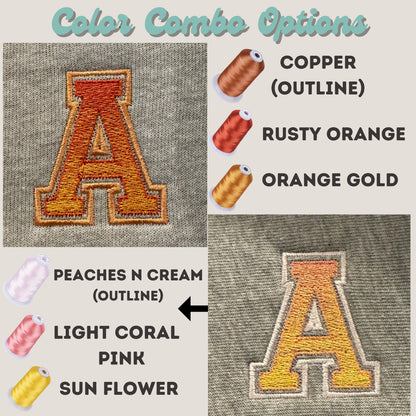 Toddler and Youth Unisex Embroidered Ombre Monogram Kids Sweatshirt: Personalized Initial Pullover