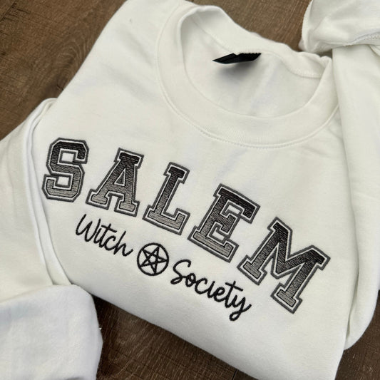 Embroidered Salem Witch Society Sweatshirt: Ombre Celestial Pullover