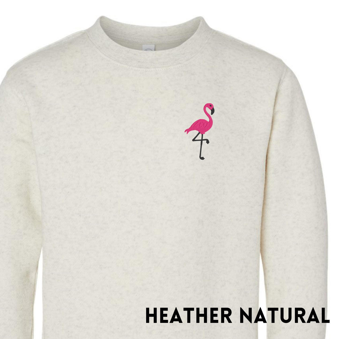 Toddler and Youth Embroidered Flamingo Sweatshirt: Trendy Beach Pullover