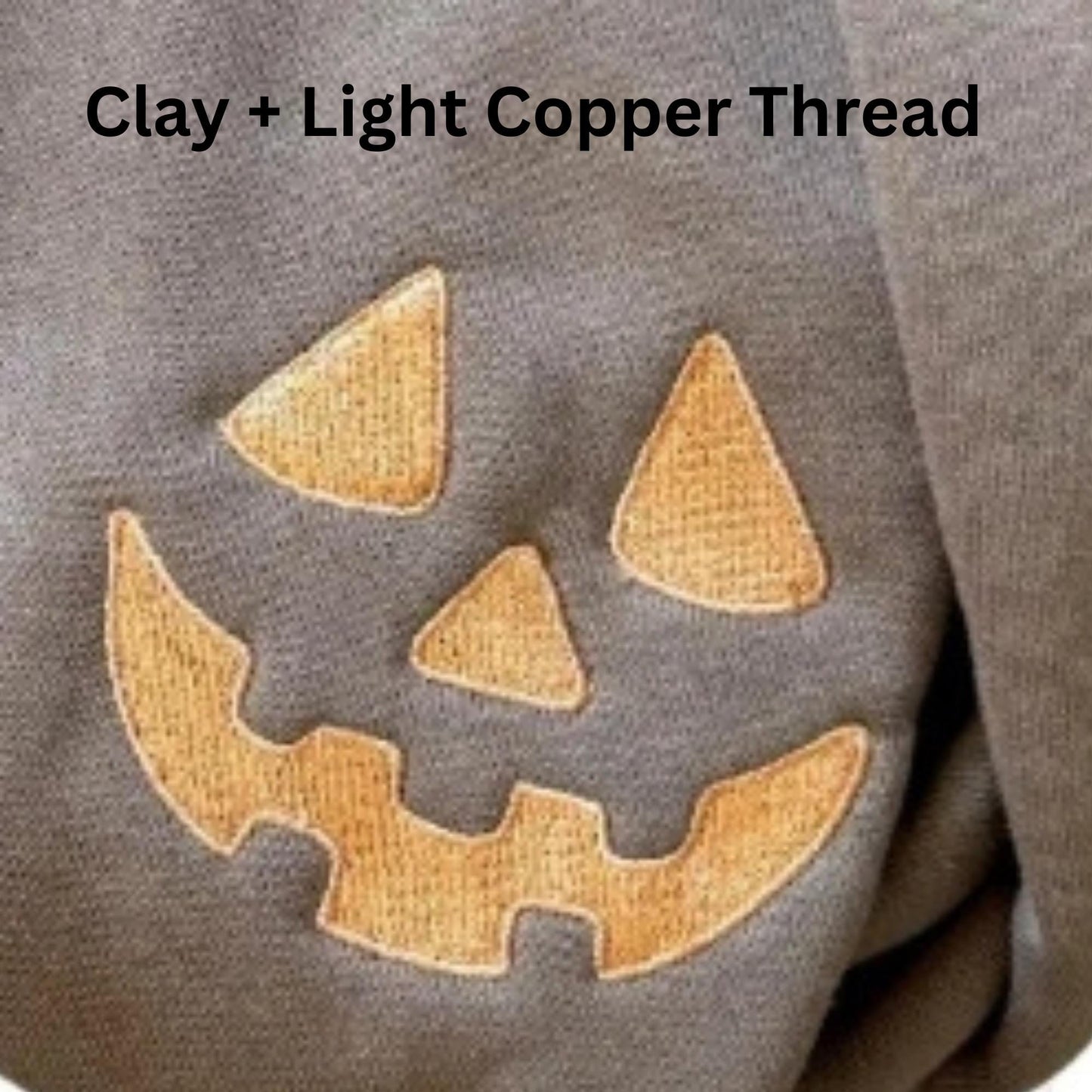 Embroidered Halloween Extra Large Pumpkin Face Sweatshirt: Tonal Jackolantern Pullover
