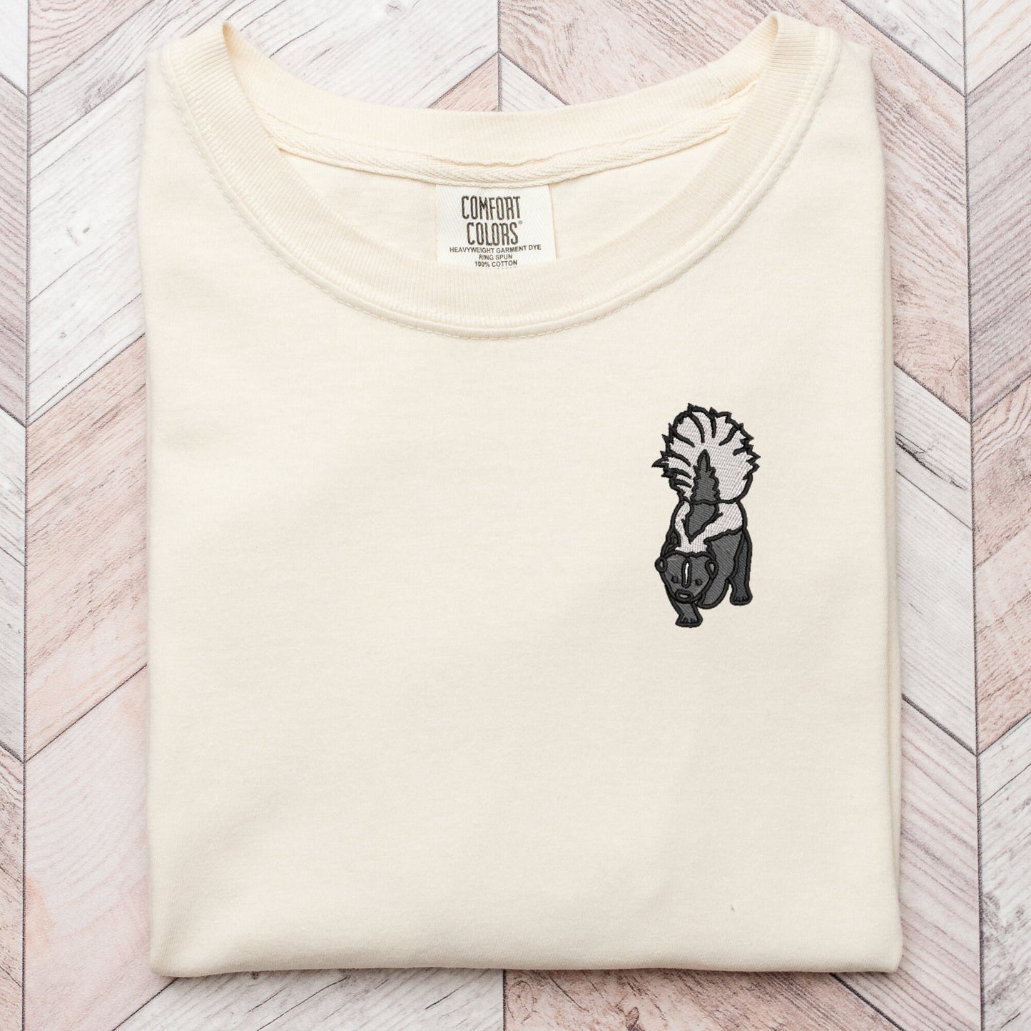 Embroidered Skunk T-shirt: Funny Wildlife Lover Unisex Tee