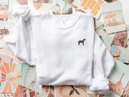 Embroidered Labrador Retriever Sponge Fleece Crewneck Sweatshirt: Choose Your Labrador's Coat Color