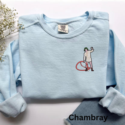 Embroidered Christmas Vacation Pigment Dyed Crewneck Sweatshirt: Cousin Eddie Pullover