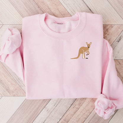 Embroidered Kangaroo Sweatshirt: Aussie Animal Lover Gift