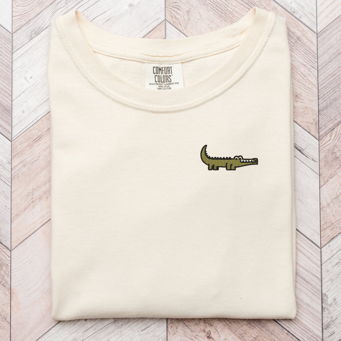 Embroidered Crocodile T-Shirt: Funny Gator Tee, Reptile Lover Gift