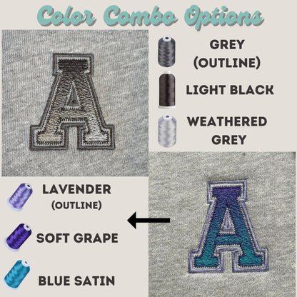 Toddler and Youth Unisex Embroidered Ombre Monogram Kids Sweatshirt: Personalized Initial Pullover