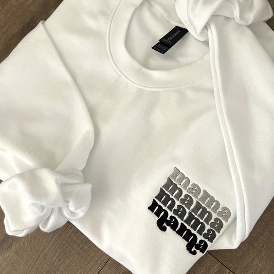 Embroidered Mama Sweatshirt: Minimalist Mom Crewneck