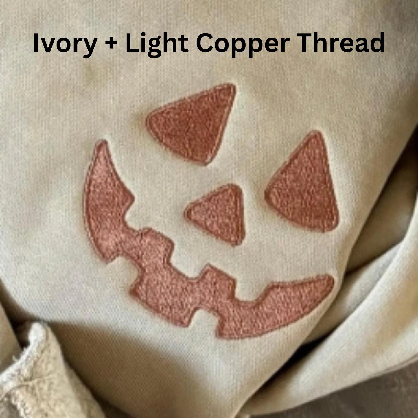 Embroidered Halloween Extra Large Pumpkin Face Sweatshirt: Tonal Jackolantern Pullover