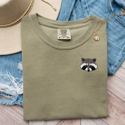 Embroidered Raccoon T-shirt - Comfort Colors Trash Panda Tee