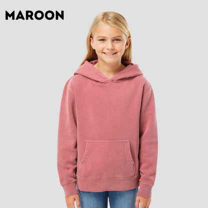 Youth Unisex "Choose Your Design" Embroidered Hoodie: Pigment-Dyed Pullover