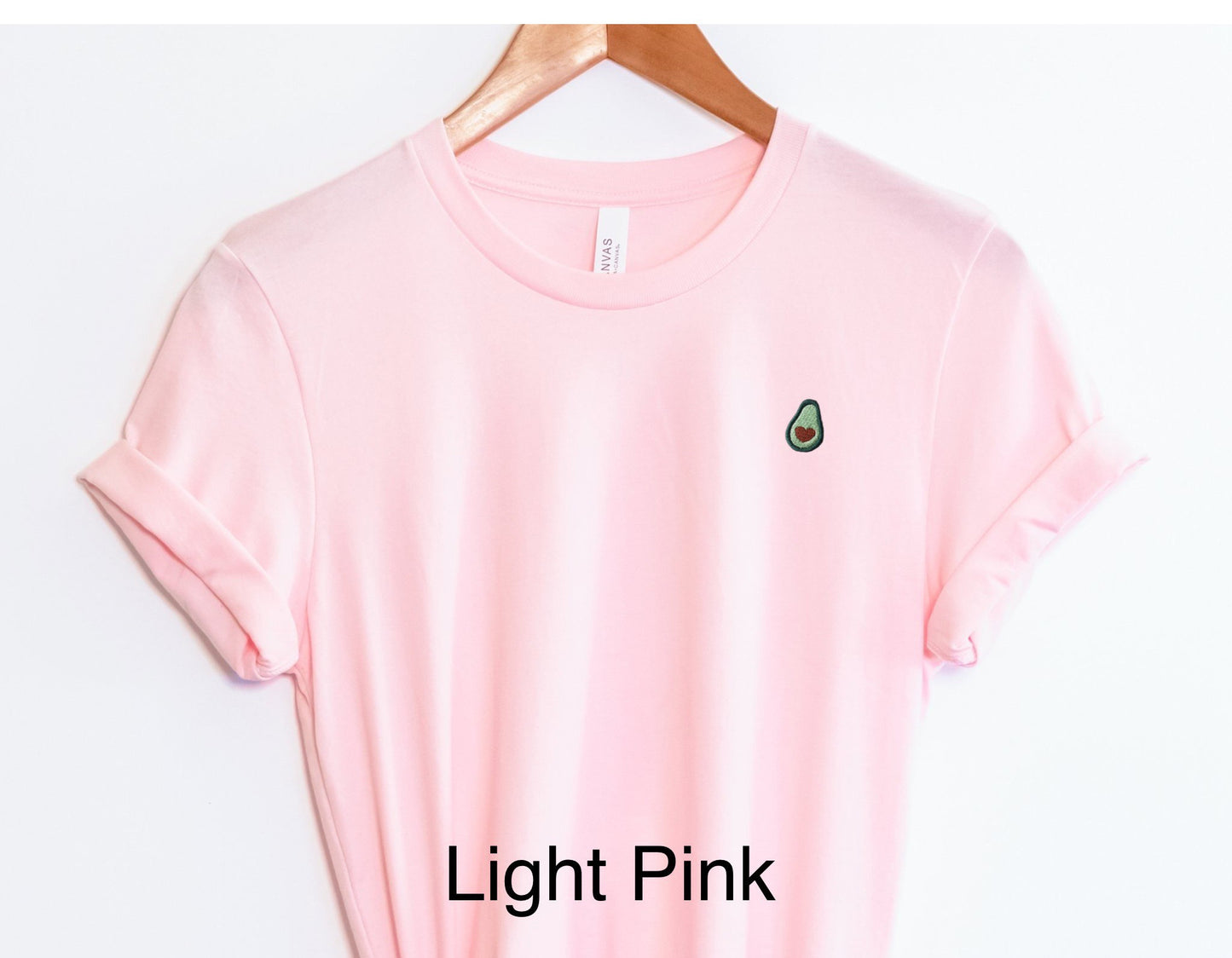 Embroidered Avocado Tee: Stitched Mini Fruit Shirt