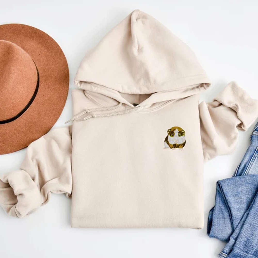 Embroidered Guinea Pig Hoodie: Exotic Pet Sweatshirt