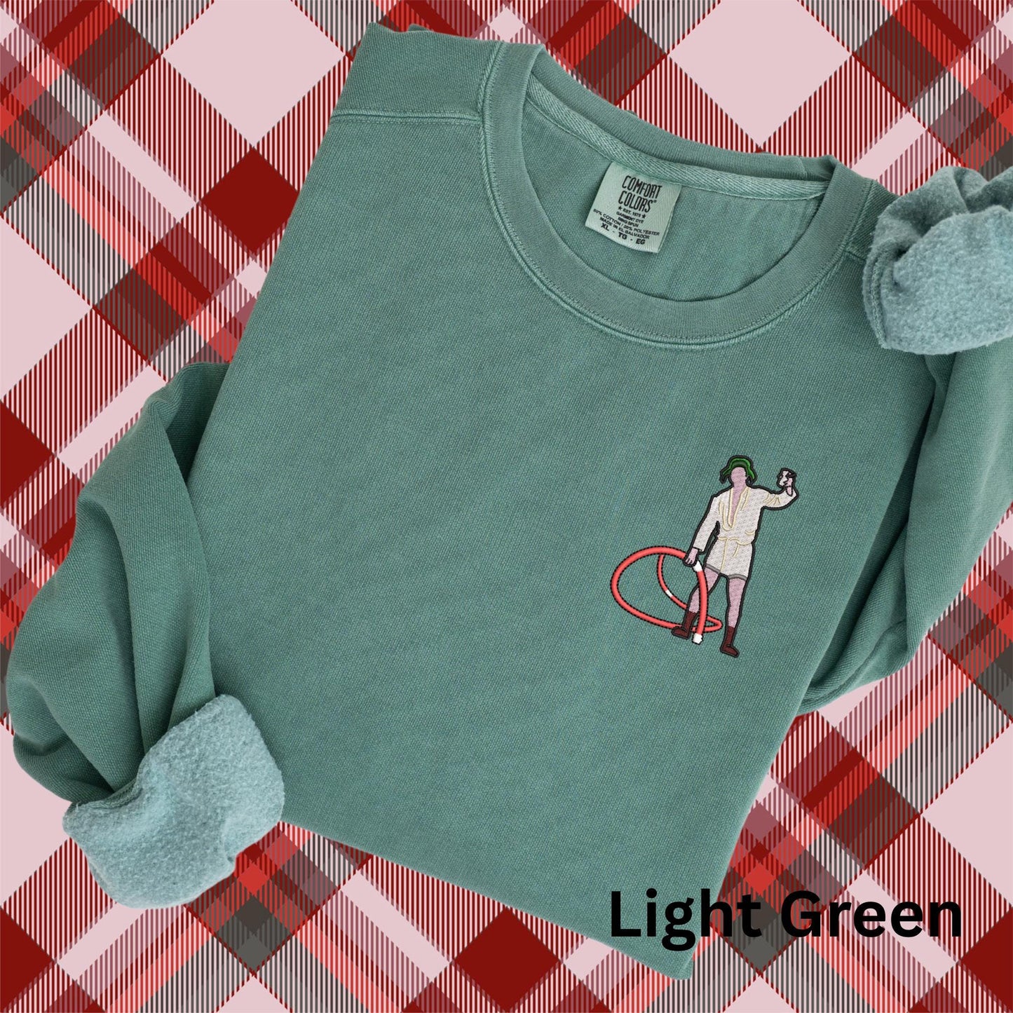 Embroidered Christmas Vacation Pigment Dyed Crewneck Sweatshirt: Cousin Eddie Pullover