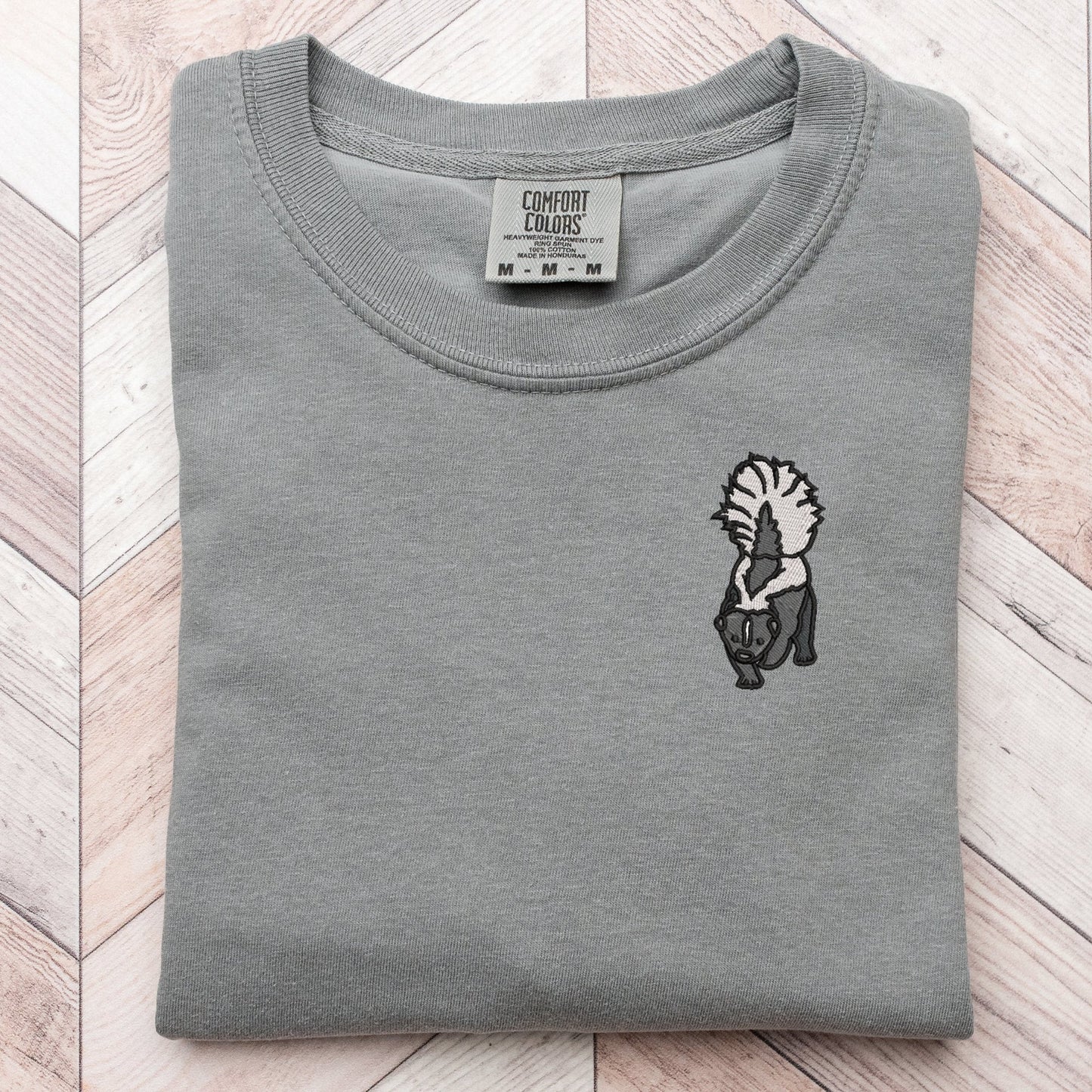 Embroidered Skunk T-shirt: Funny Wildlife Lover Unisex Tee