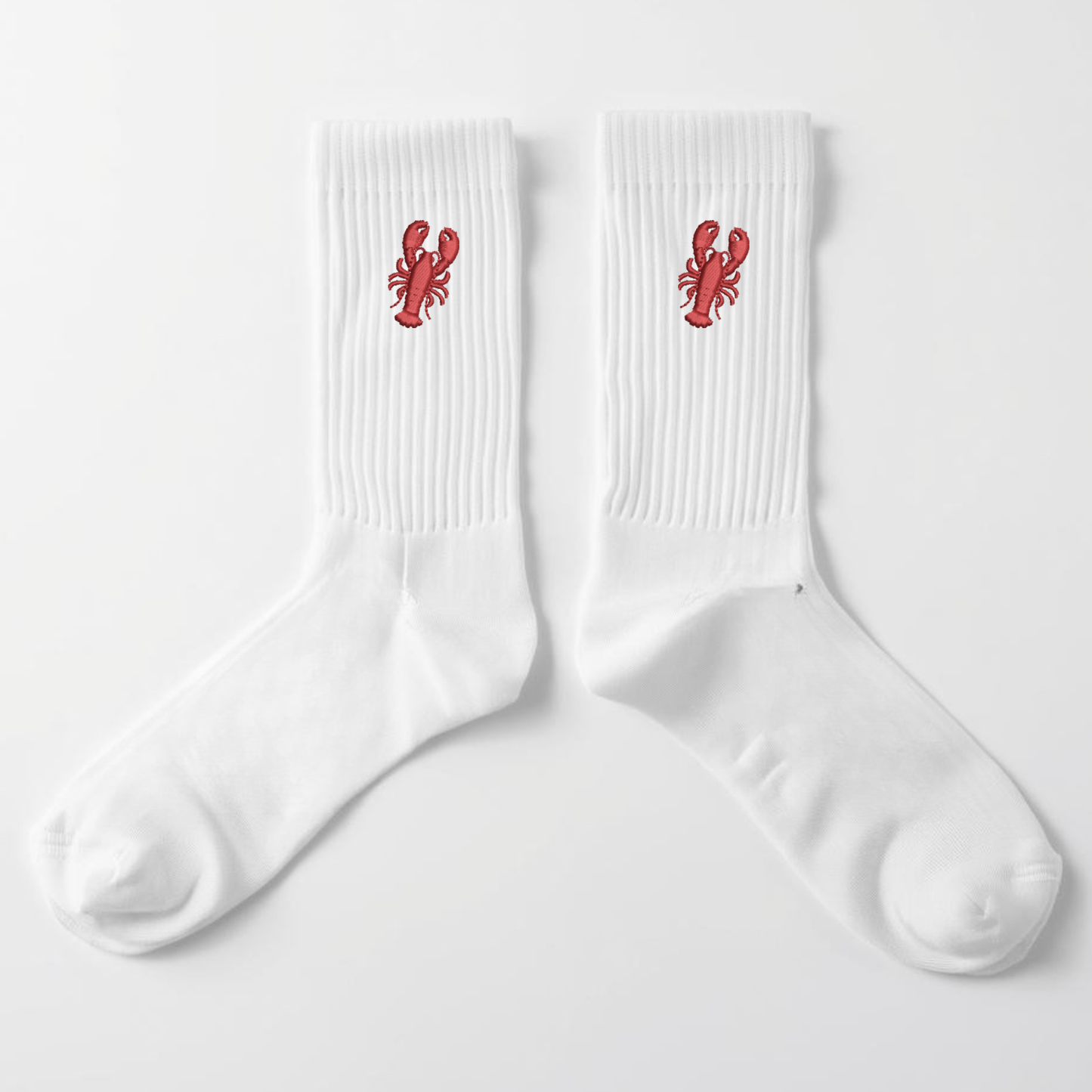 Embroidered Lobster Crew Socks