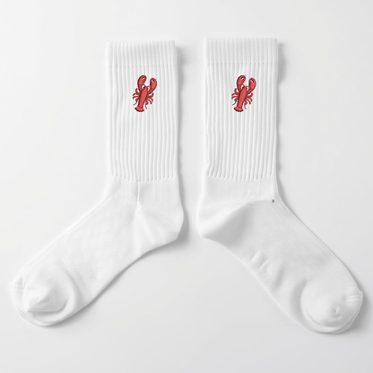 Embroidered Lobster Crew Socks