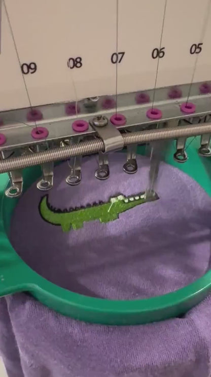 Embroidered Crocodile T-Shirt: Funny Gator Tee, Reptile Lover Gift