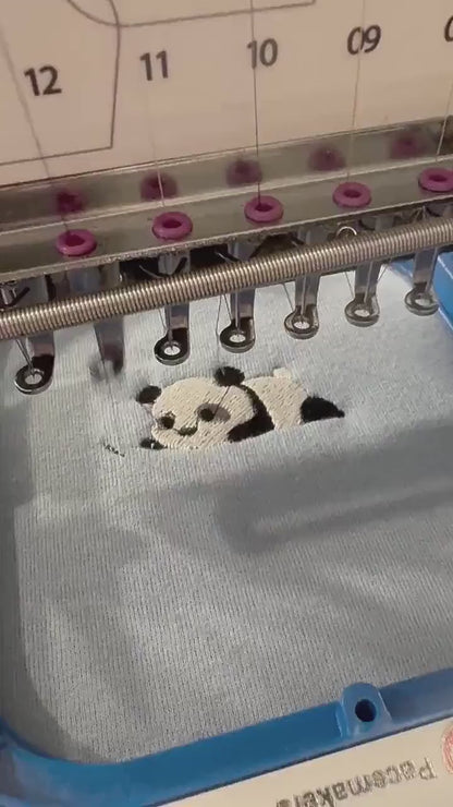 Embroidered Panda with Bamboo Sleeve Sweatshirt: Choose Crewneck Sweater or Hoodie