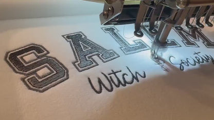 Embroidered Salem Witch Society Sweatshirt: Ombre Celestial Pullover