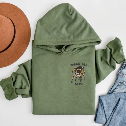 Embroidered 3D Tarantula Mom/Dad Hoodie - Spider Lover Unisex Shirt
